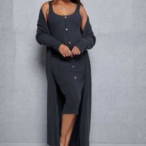 Maternity Tank Bodycon Dress with Sweater Coat